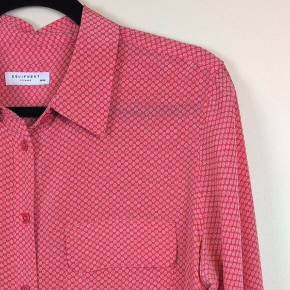 Equipment Femme Button Front Long Sleeve Silk Blouse Top Size M - Picture 3 of 13
